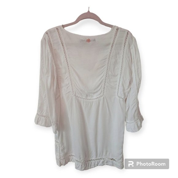 Vix Paula Hermanny White Eyelet Swim Cover Up Size Large - Picture 4 of 6